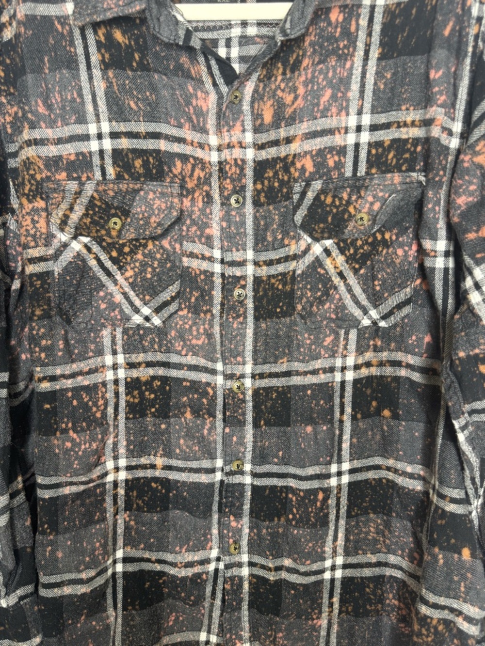 Angry Minnow Mens Brushed Flannel Skeleton Indian Plaid Button Down Shirt 2XL - Picture 7 of 10